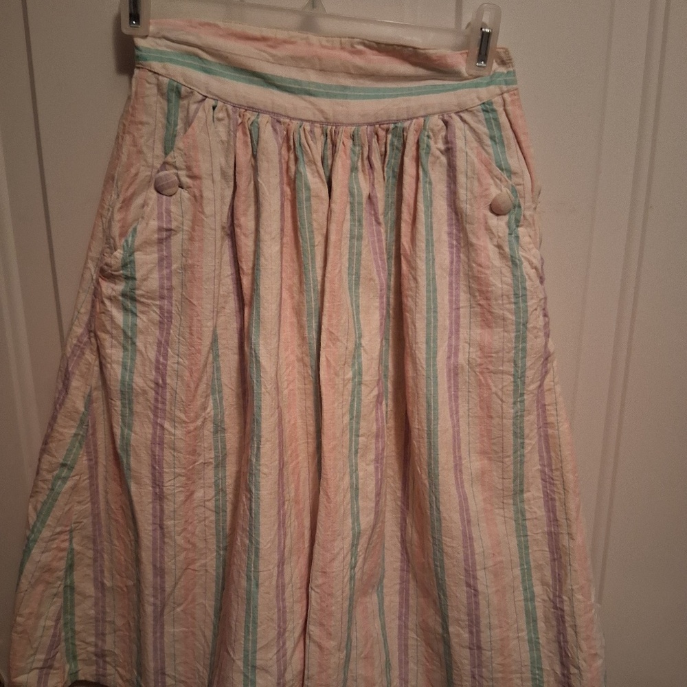 Women's Vintage Santa Cruz Skirt, White/Teal/Pink, S/XS
